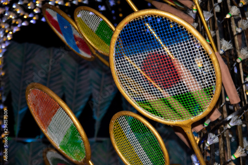 Badminton shuttle and racket for decoration of sports ground © Abhishek Kumar Sah