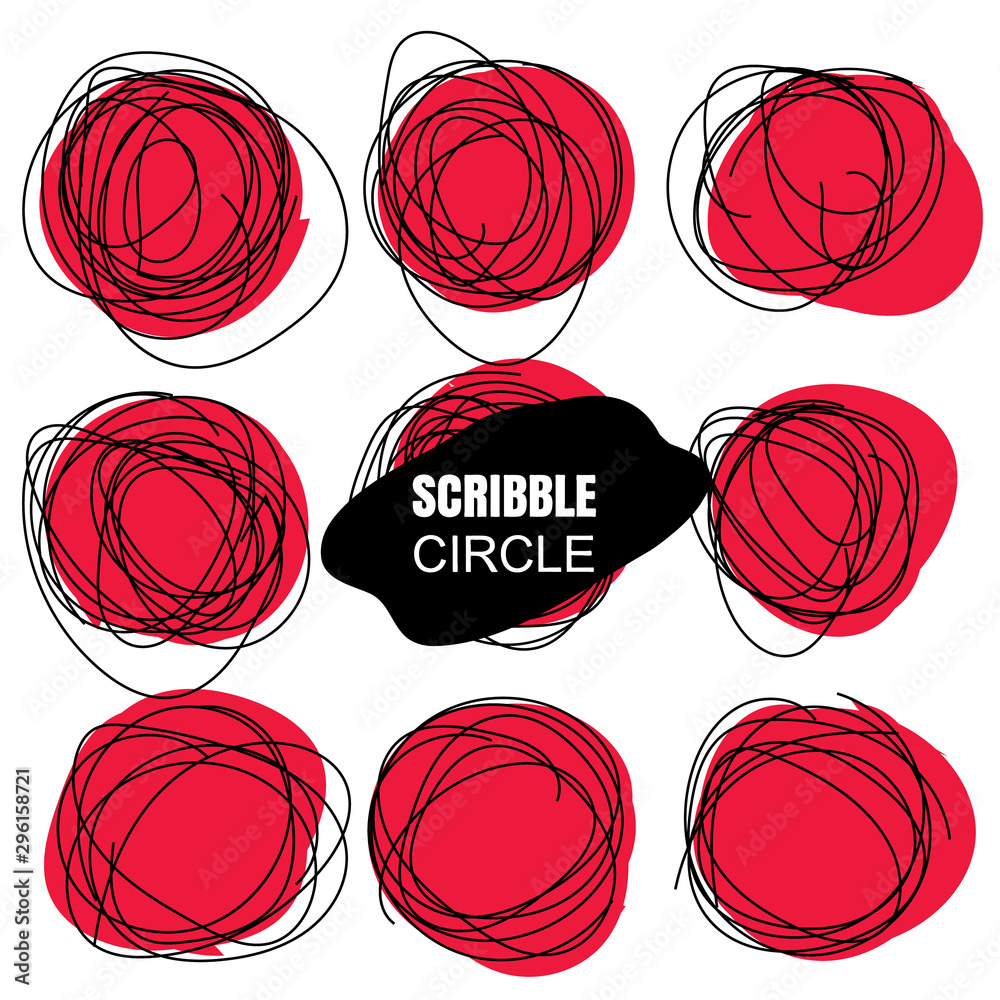 Obraz premium Hand Drawn Circle or Scribble Circles Collection
