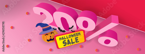 Halloween sale banner design layout 20%