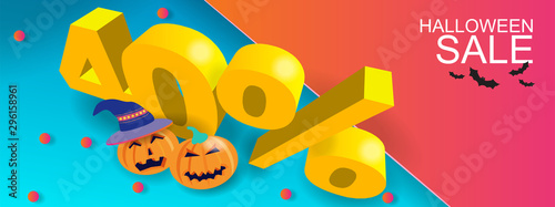 Halloween sale banner design layout 40%