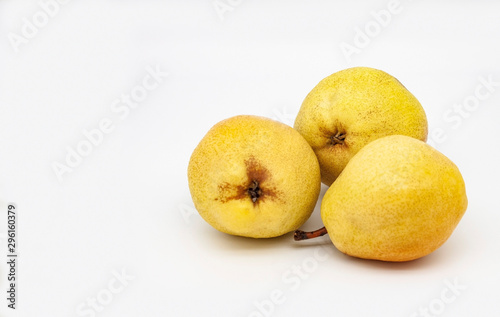pears on white background