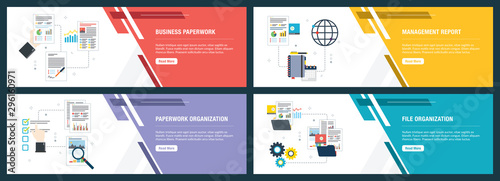 Business paperwork organization, review and data file.