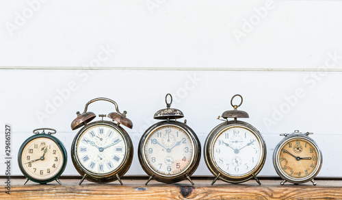 Detail old alarm clocks