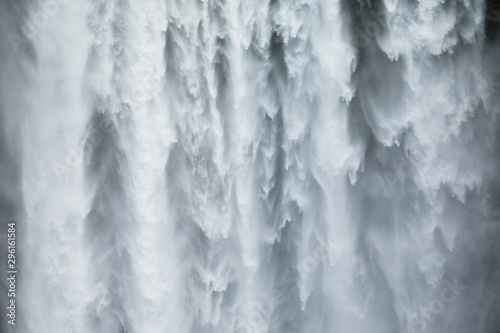 Close-uo of Skogafoss waterfall in Iceland, Europe. © Lukas Gojda