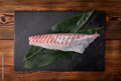 raw sashimi block of japanese red snapper