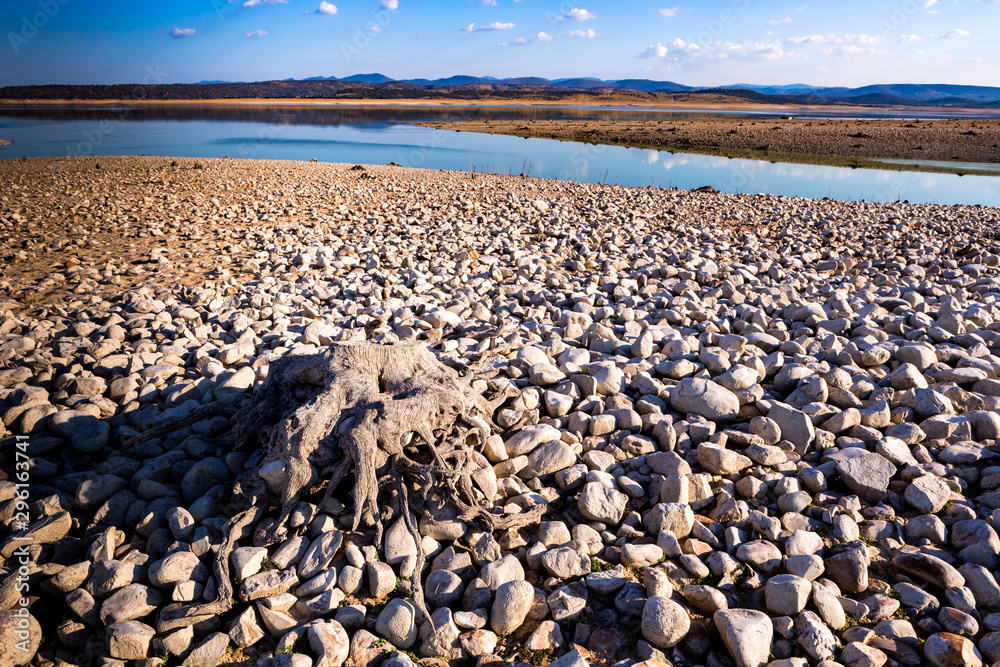 Reservoir almost empty due to drought