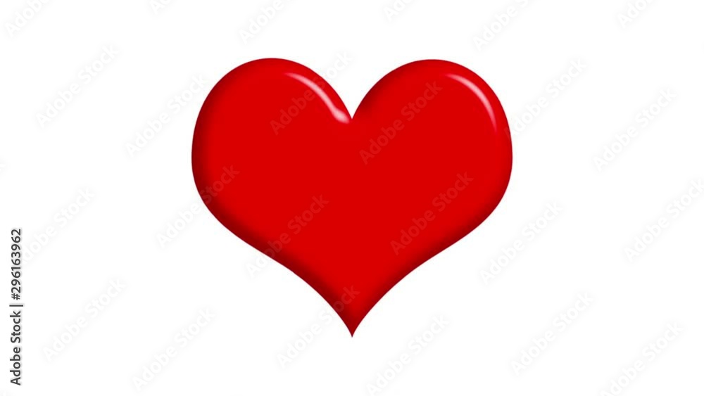 Big red heart pulsing on the white background Big red heart pulsing on the white background