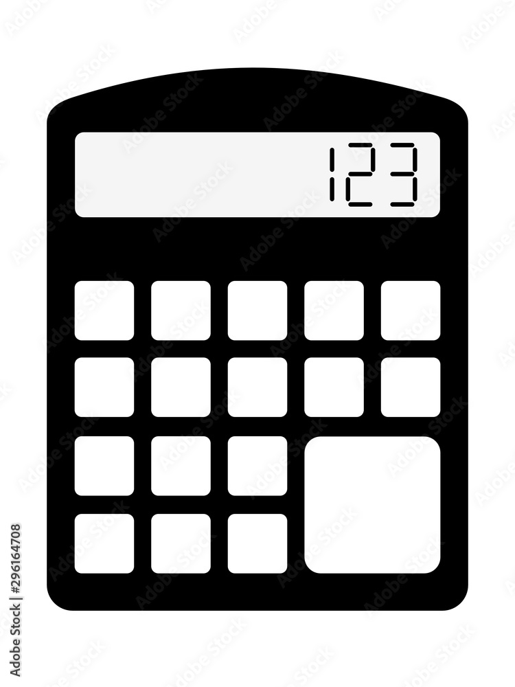 Vector silhouette of calculator. Motives of office, objects, business, workplace, working, white collar Vector silhouette of calculator. Motives of office, objects, business, workplace, working, white collar