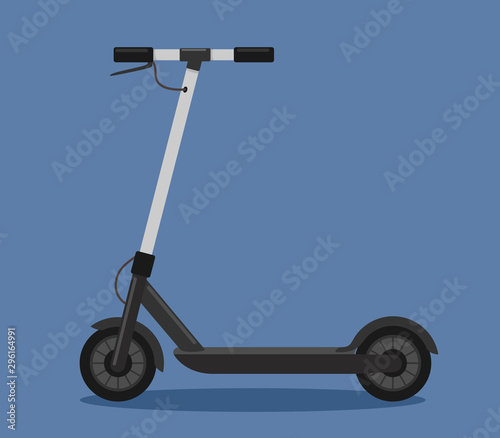 Electric scooter in cartoon flat style. Vector illustration
