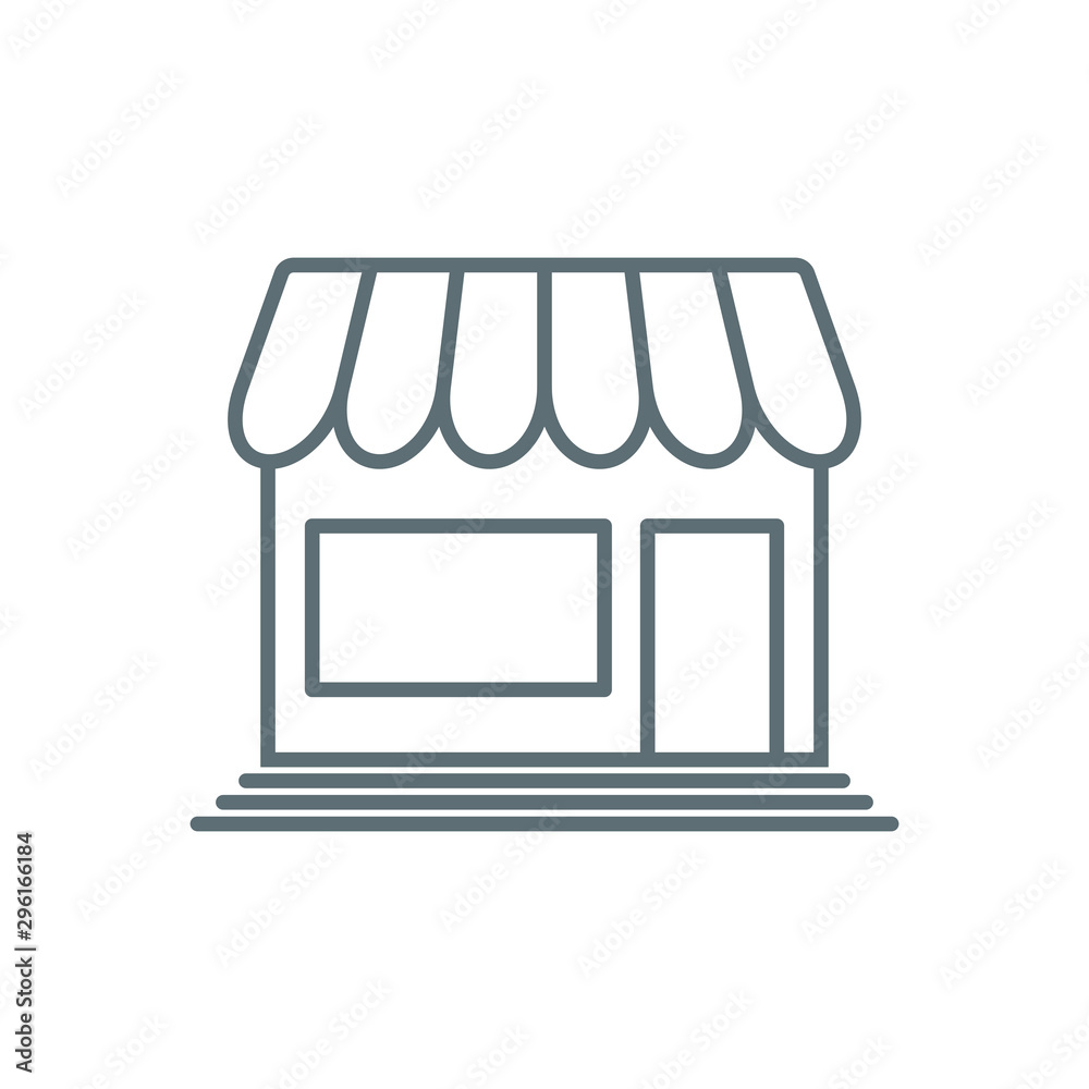 Shop icon on white background, Store Building Design Template. Vector illustration Shop icon on white background, Store Building Design Template. Vector illustration