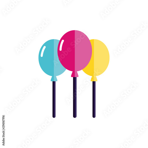 Happy birthday balloons icon flat vector design