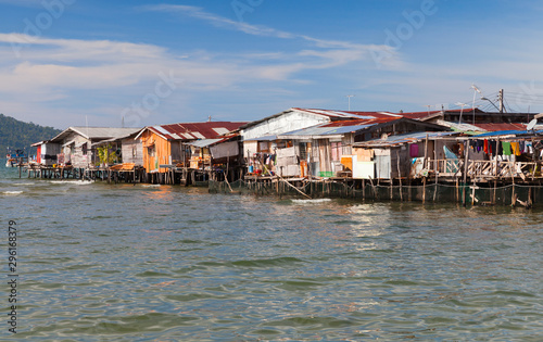 Colorful wooden houses and on stilts