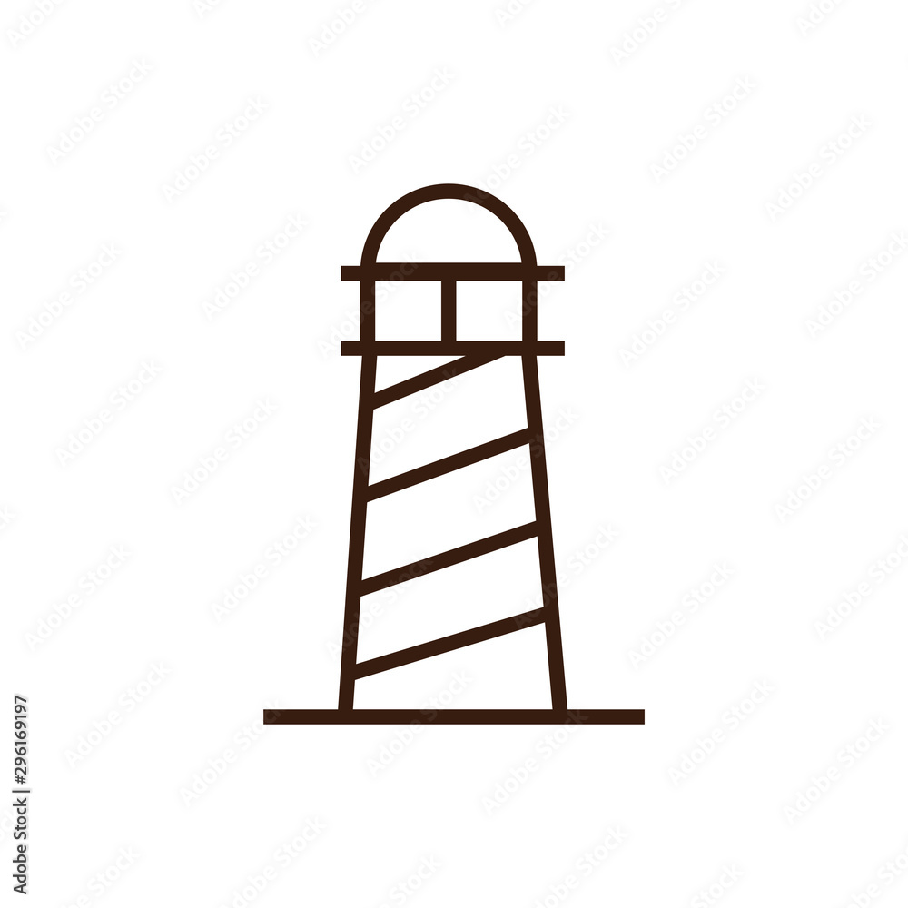 Isolated lighthouse icon line and fill vector design Isolated lighthouse icon line and fill vector design