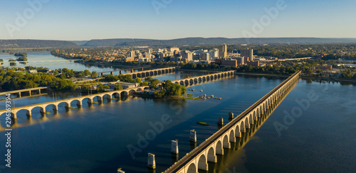 Harrisburg state capital of Pennsylvania along on the Susquehanna River photo