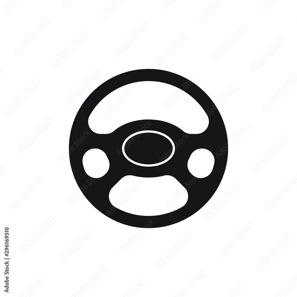 Steering wheel icon isolated on white background. Vector illustration