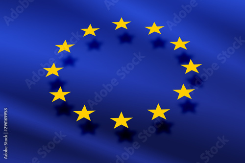 European Union flag on wavy material