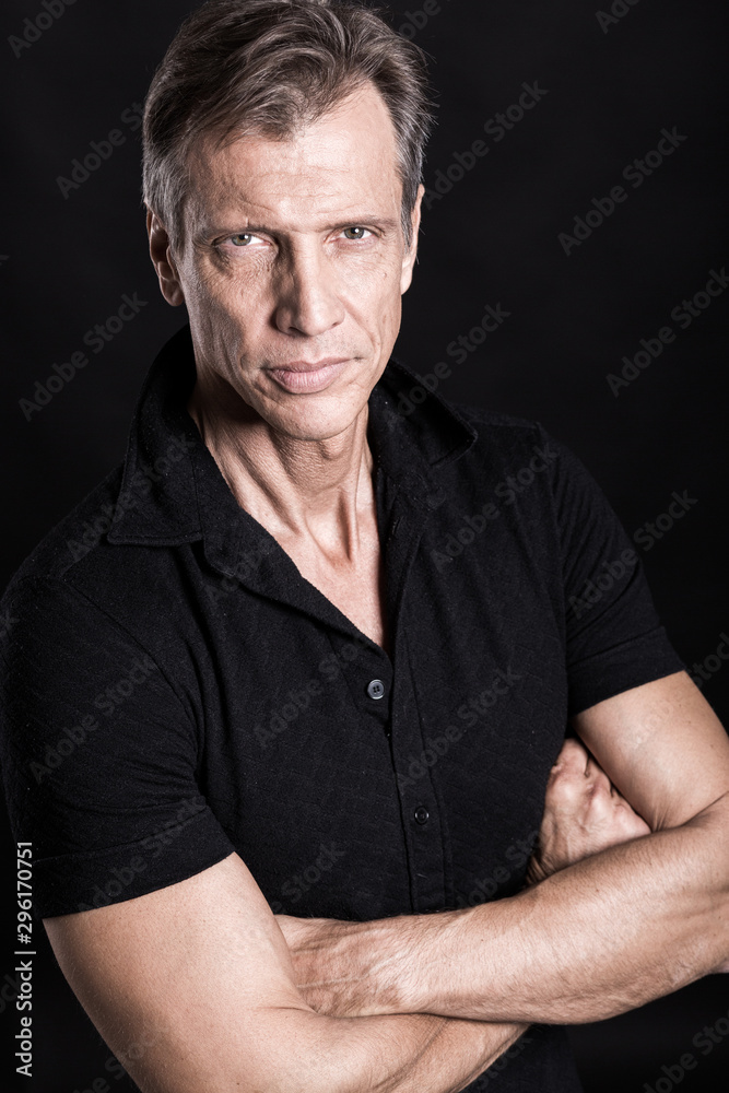 confident good looking man shooted in studio