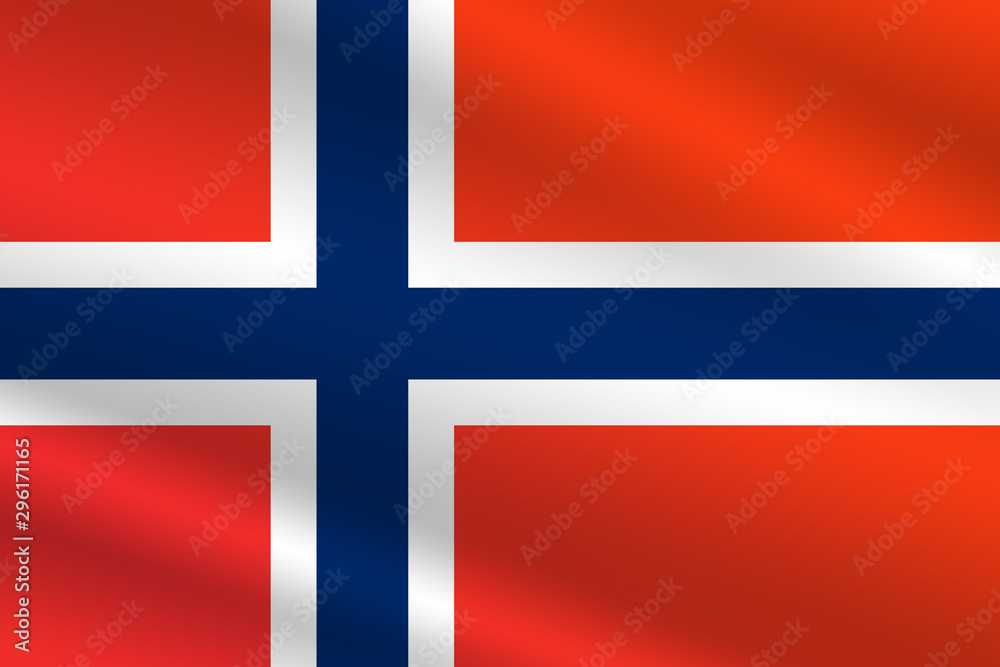 Norwegian flag on wavy material