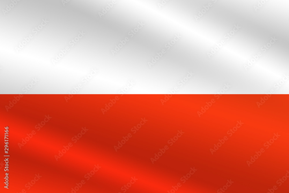 Polish flag on wavy material