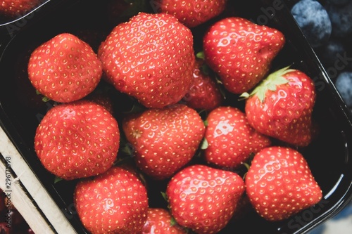 strawberries on the market