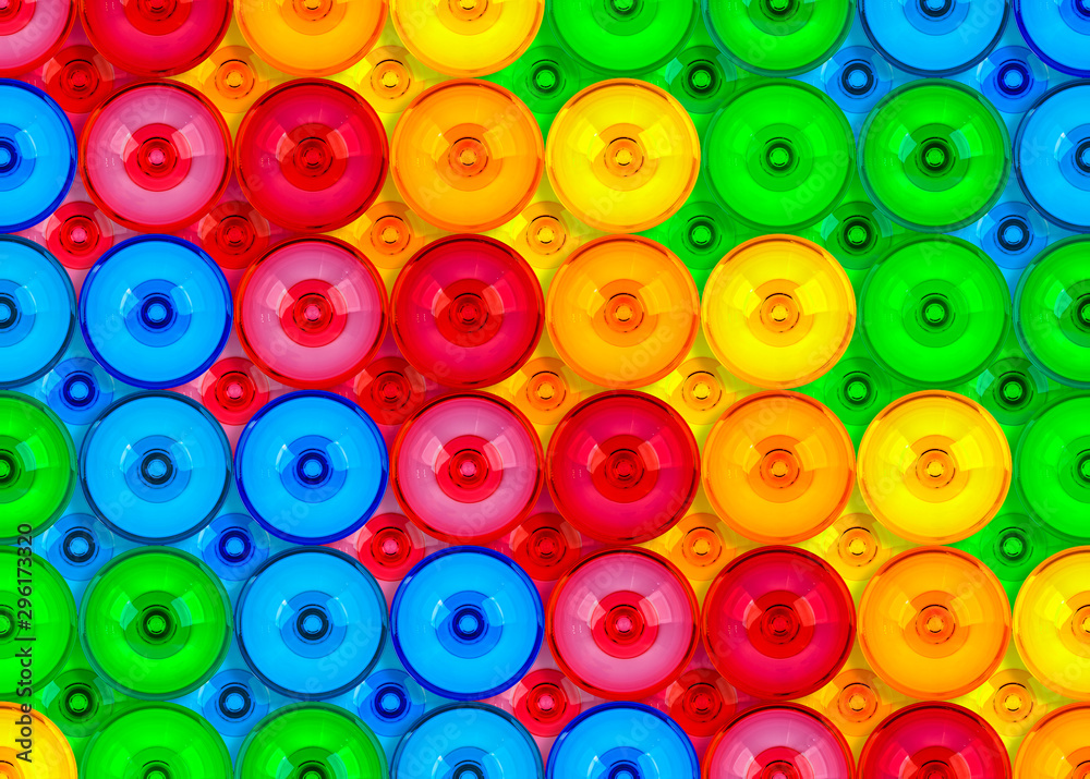 Colorful background made of colorful circles in two levels.