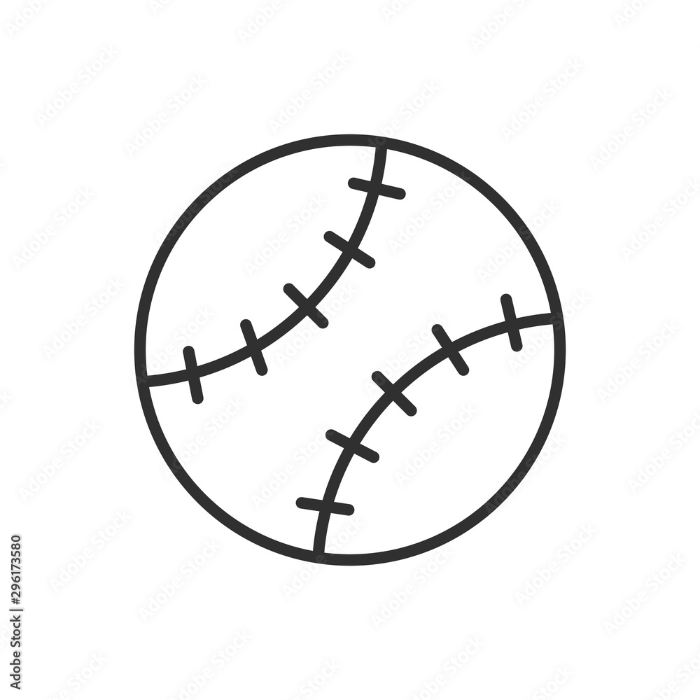 Isolated ball of baseball flat vector design