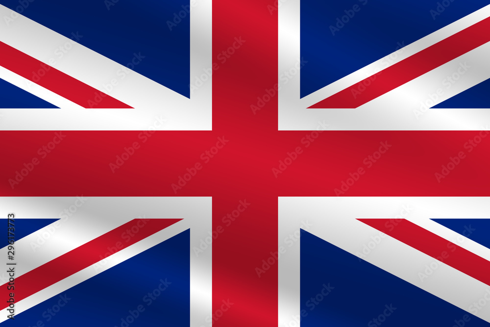 Flag of Great Britain on undulating material