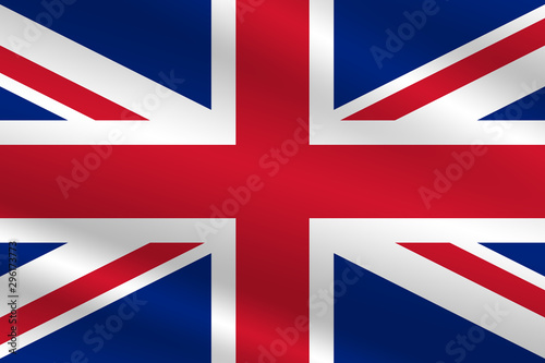 Obraz na płótnie Flag of Great Britain on undulating material w salonie