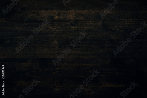 Dark black wooden surface as background