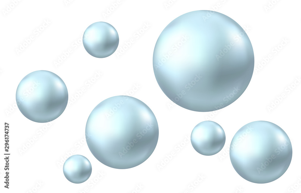 Sparkling oxygen or water blue bubbles on white background. Sparkling oxygen or water blue bubbles on white background.