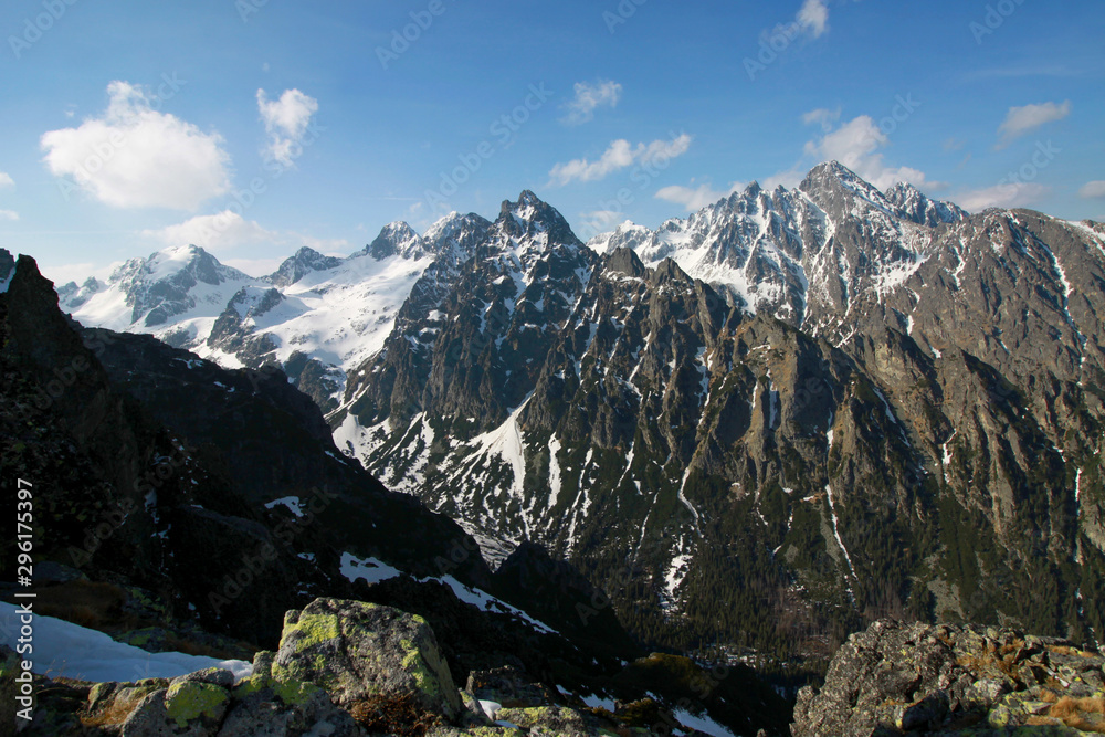 High mountain landscape with Lomnicky stit (Lomnica), Tatra Mountains, Slovakia