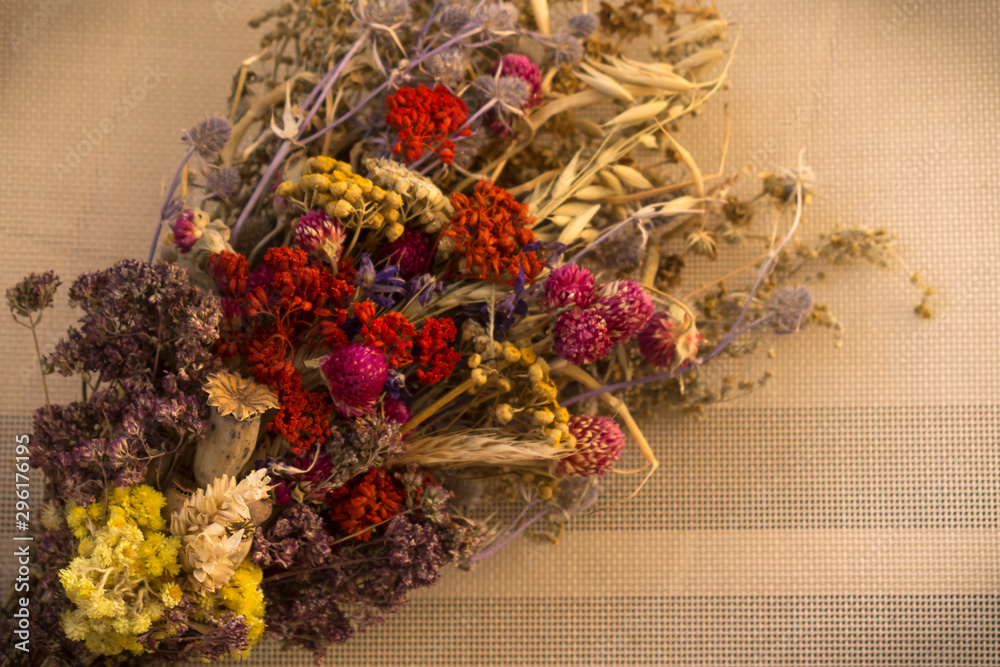 Fototapeta premium scented dried herb and flower bunch for aromatherapy