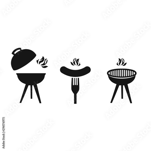 grilled bbq party icon style for invitation car or flyer or poster.Vector illustration