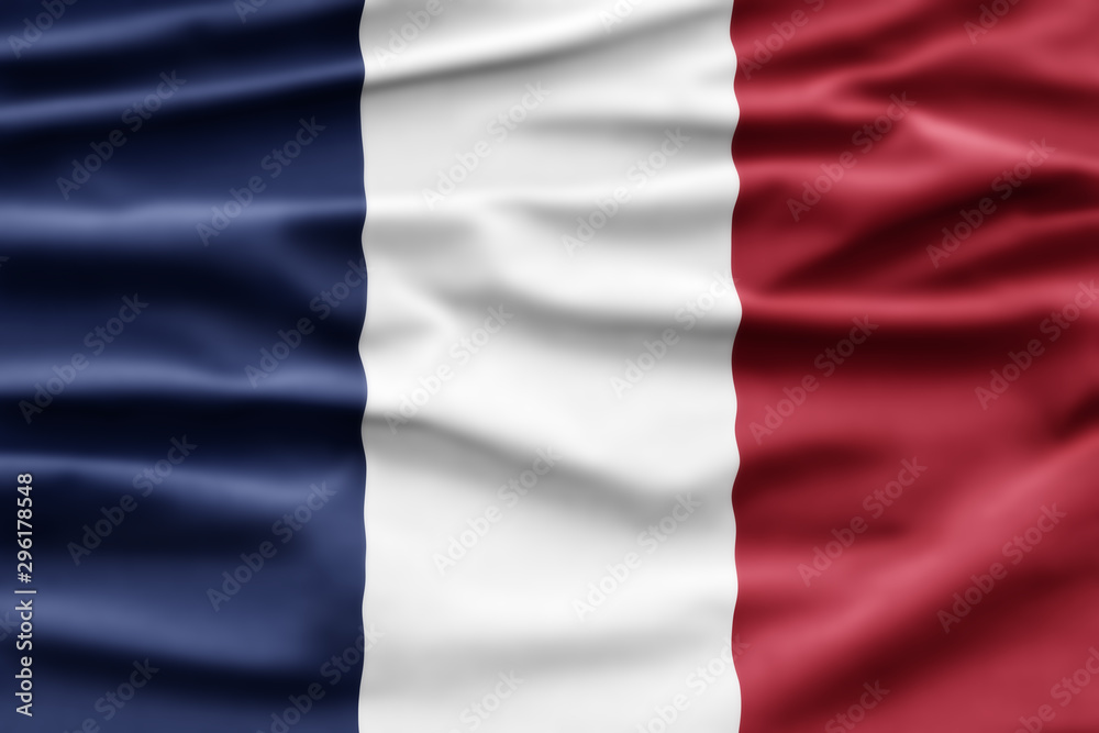 France National Holiday. French Flag background with stripes and national colors. Tricolor.