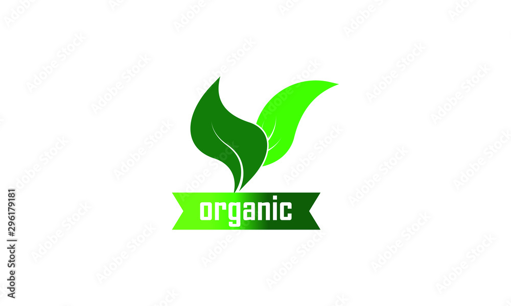 Green eco leaves logo vector illustration