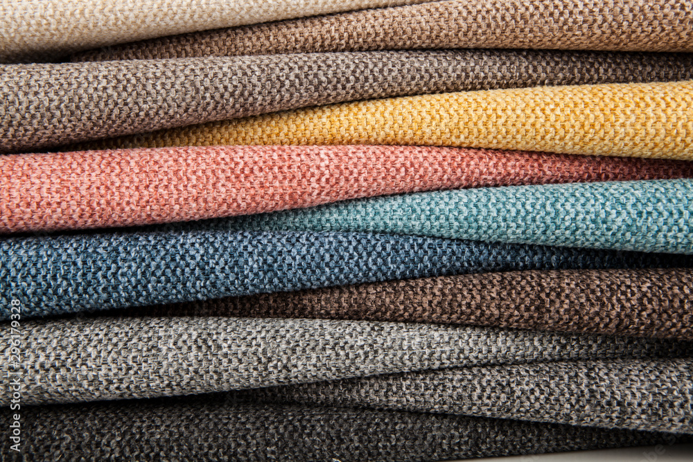 Stack of various textile materials