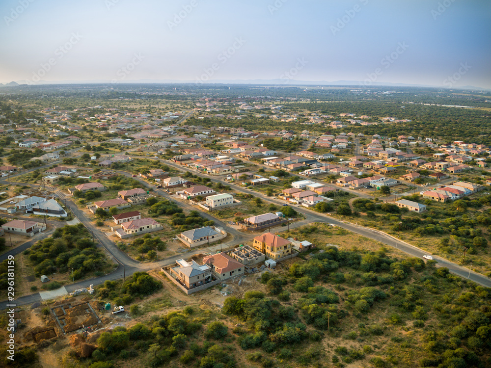 Obraz premium aerial gaborone city residential area