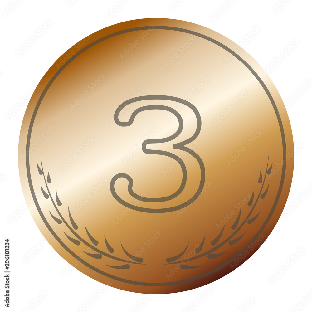 bronze medal third place vector illustration isolated bronze medal third place vector illustration isolated