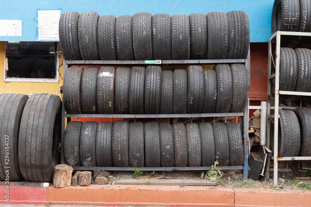 car tires of different sizes on the street car tires of different sizes on the street