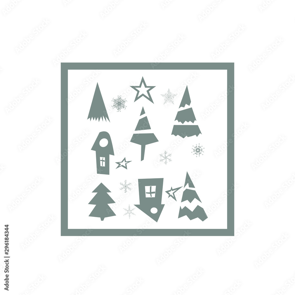 Christmas postcard with New Year Tree, Snow and Stars. Happy Winter Holiday Wallpaper with Nature Decor elements. Fir Tree branch and snowflakes tiled background design. Christmas postcard with New Year Tree, Snow and Stars. Happy Winter Holiday Wallpaper with Nature Decor elements. Fir Tree branch and snowflakes tiled background design.