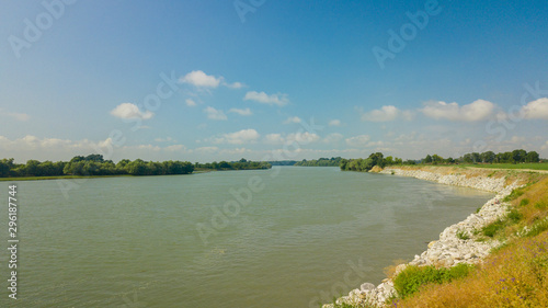 Aerial view of Kuban river, Krasnodar Krai, Russia photo