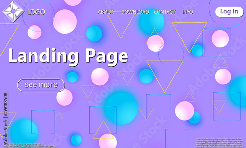 Landing page. Geometric background.
