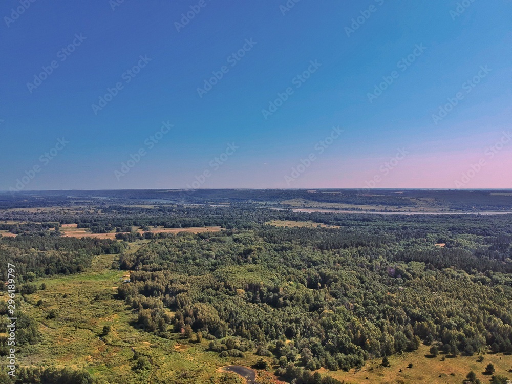 Rural summer landscape from the drone