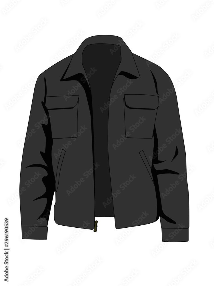 Jacket black realistic vector illustration isolated Jacket black realistic vector illustration isolated