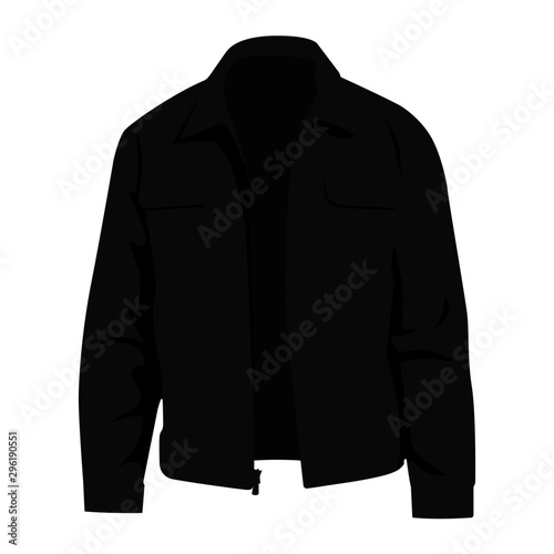 Jacket black realistic vector illustration isolated