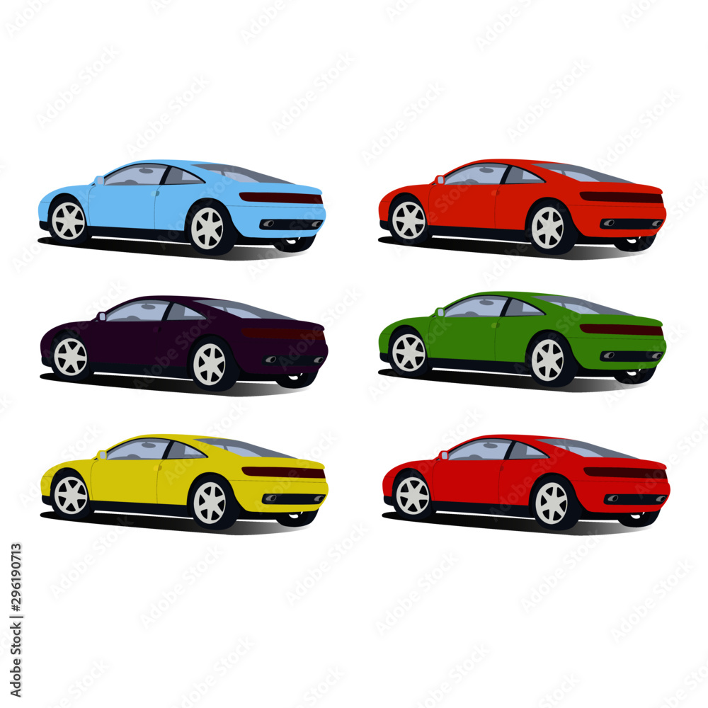 sport car different color set