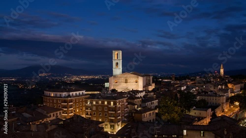 Wallpaper Mural Cinemagraph.4k.night view from lookout point Belvedere at twilight.Perugia,Italy Torontodigital.ca