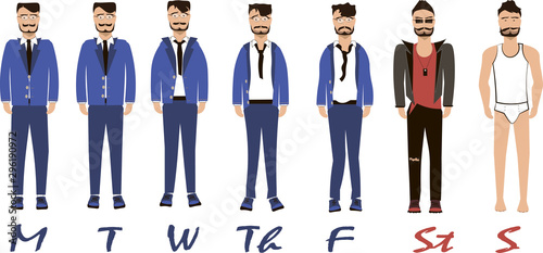 Businessman's working week.