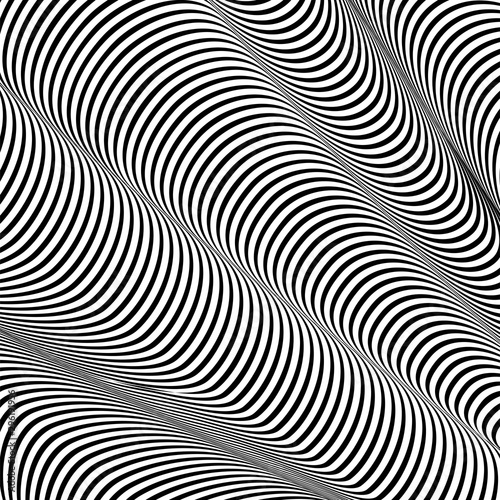 Abstract wavy background  optical art  opart striped