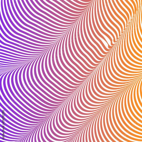 Abstract acid color wavy background, optical art, opart striped. Neon gradient